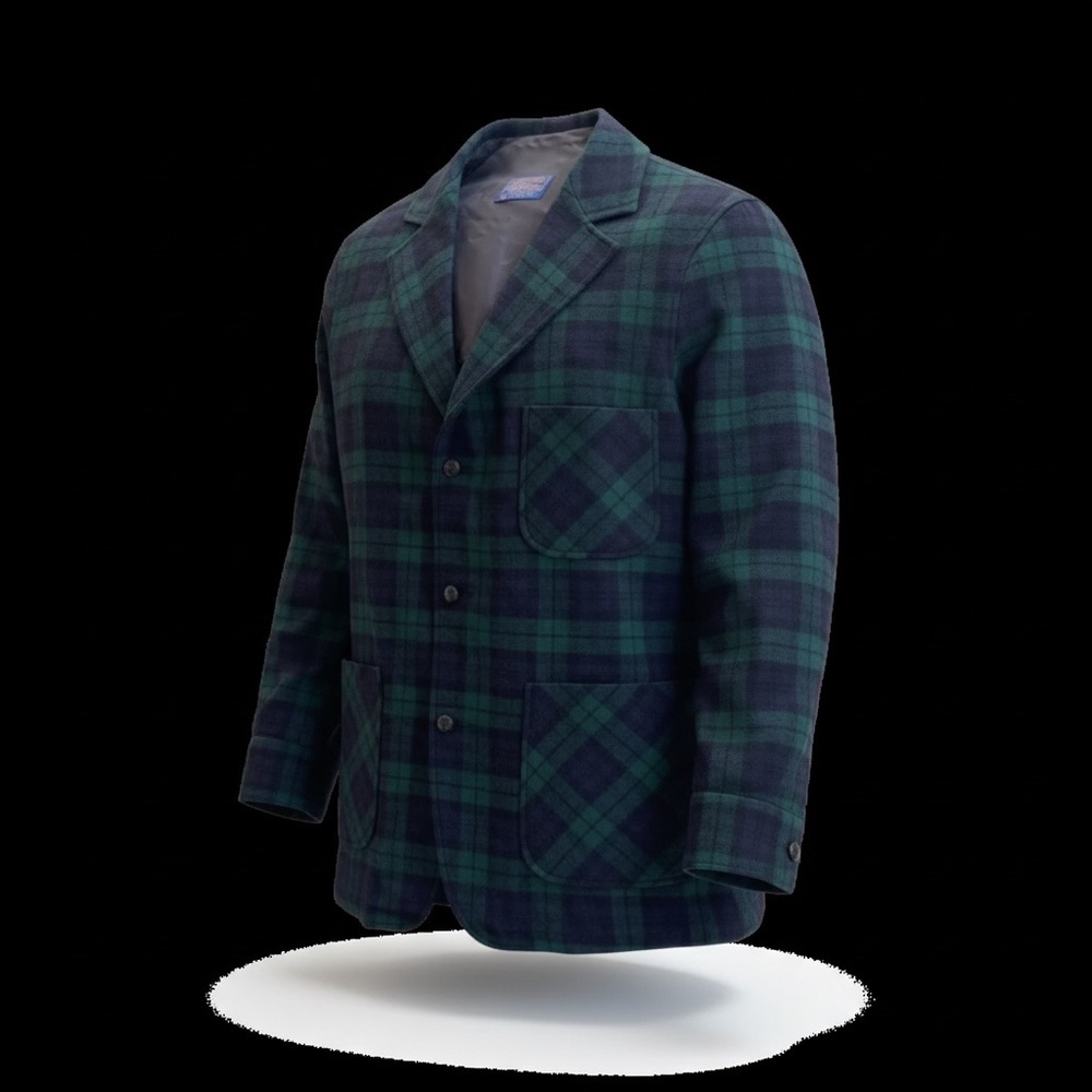 Vintage 60s Pendleton Shadow Plaid Wool Jacket Mens